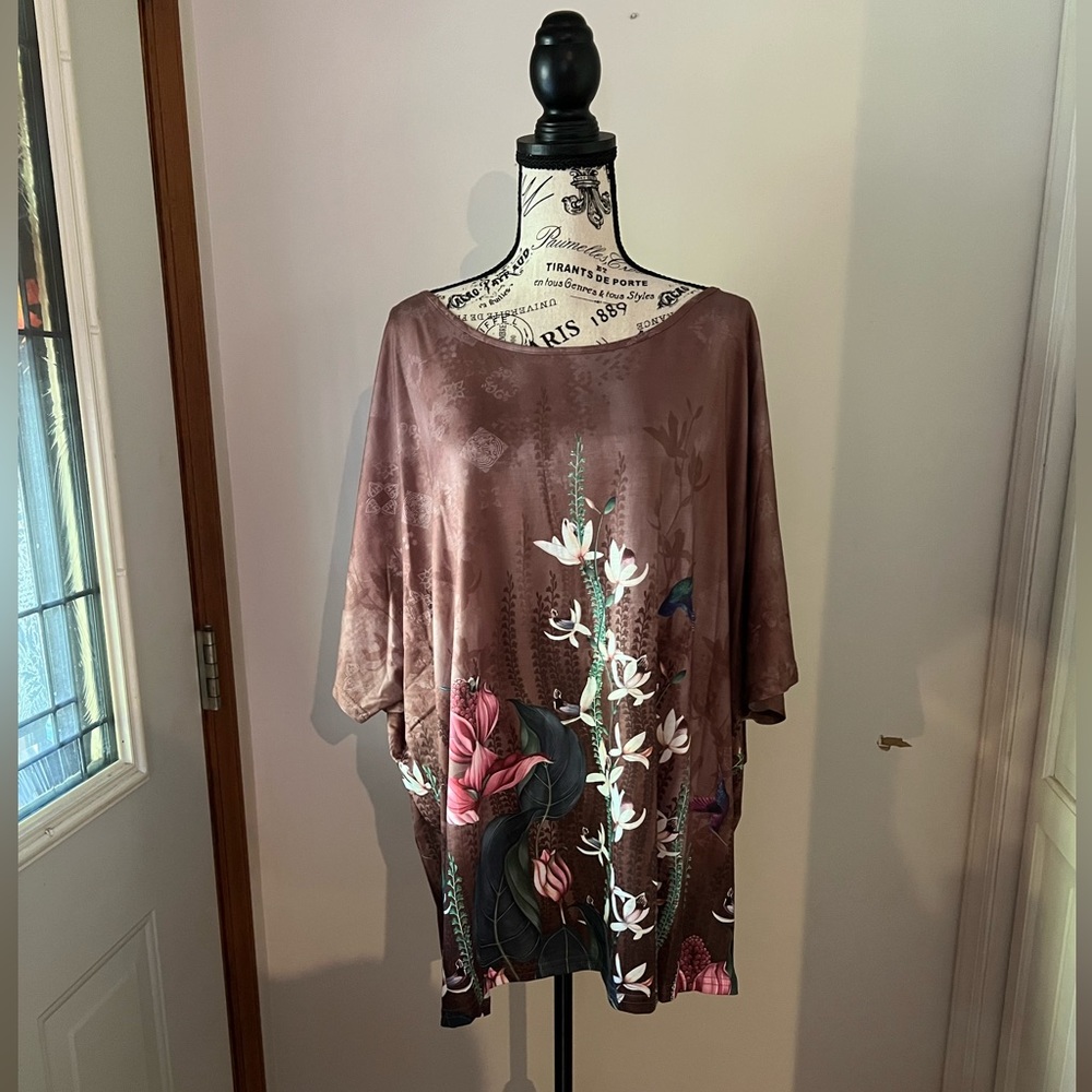Brown Floral Top